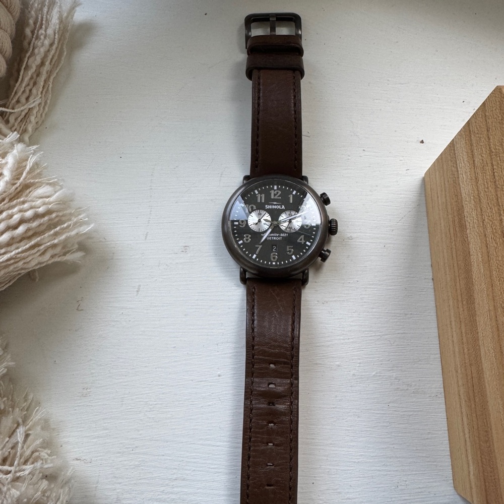 Shinola Brown Leather Strap Watch